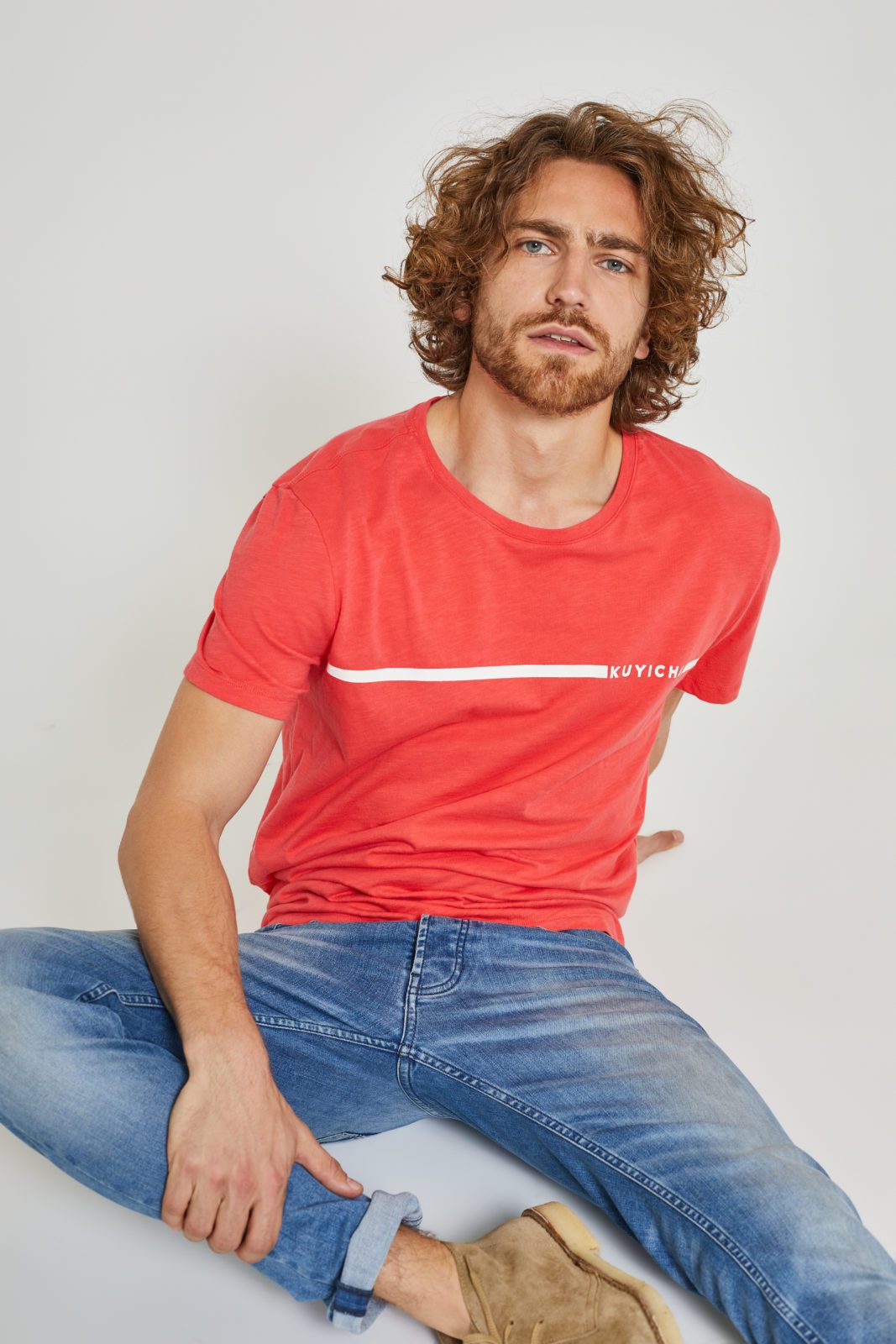 T-shirt 100% Cotone Biologico GOTS - Kevin Red - Caminaròli Ethical Fashion
