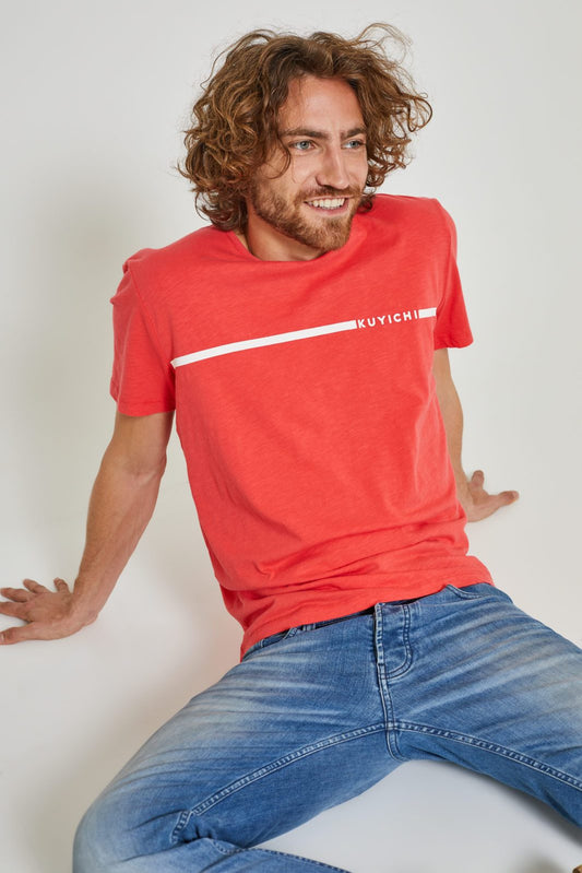 T-shirt 100% Cotone Biologico GOTS - Kevin Red - Caminaròli Ethical Fashion